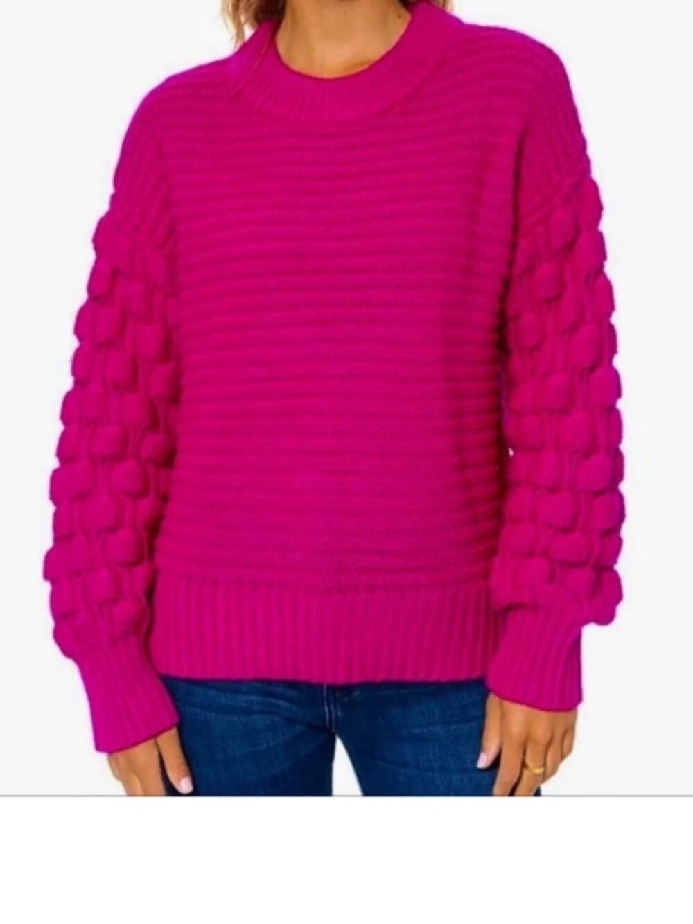 Elodie Magenta Chunky Sweater Size Large - Picture 2 of 8